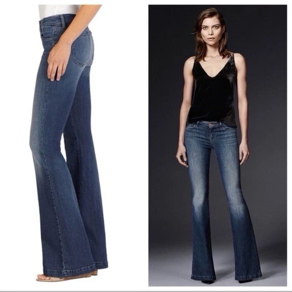 J Brand Martini Blue Mid Rise Flared Denim Jeans US 27